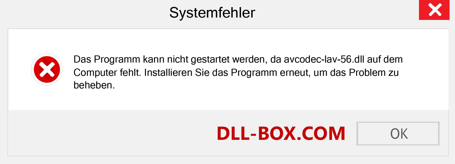 avcodec-lav-56.dll-Datei fehlt?. Download für Windows 7, 8, 10 - Fix avcodec-lav-56 dll Missing Error unter Windows, Fotos, Bildern